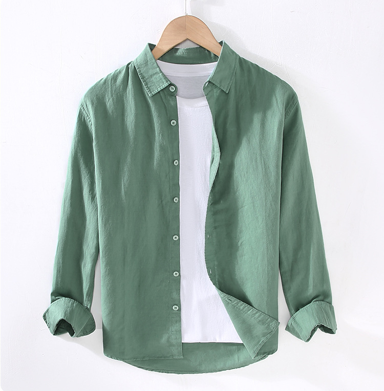 Men's Linen-Cotton Long Sleeve Shirt — Relaxed Resort Fit