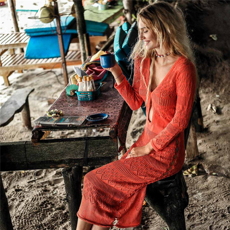 Lace Knit Beach Cover-Up Dress