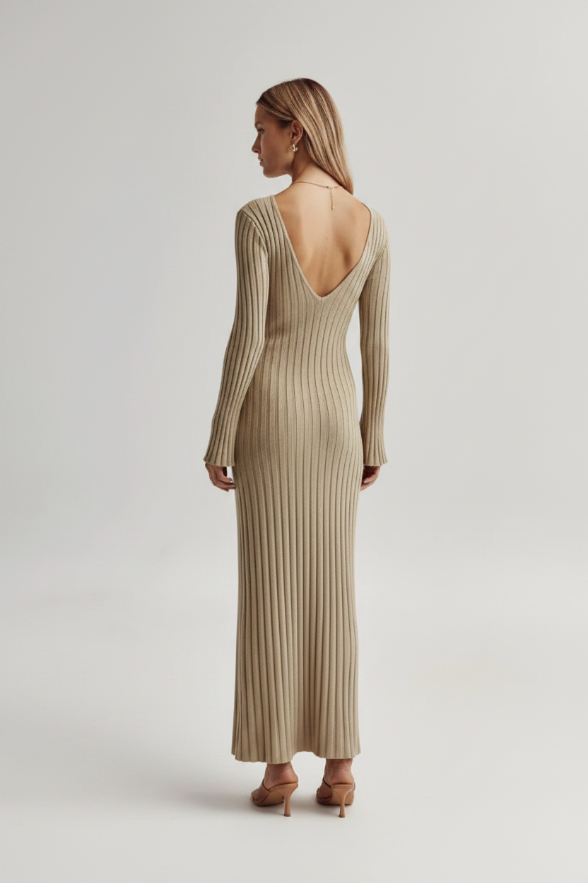 Women's Ribbed Knit Maxi Dress