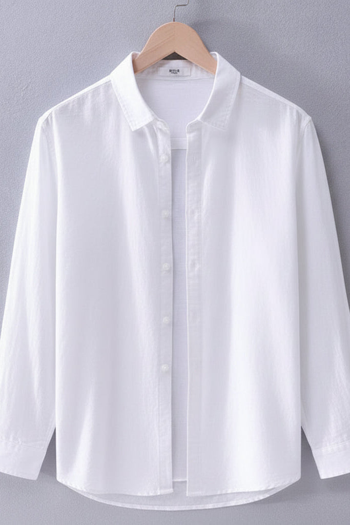 Men's Linen-Cotton Long Sleeve Shirt — Relaxed Resort Fit