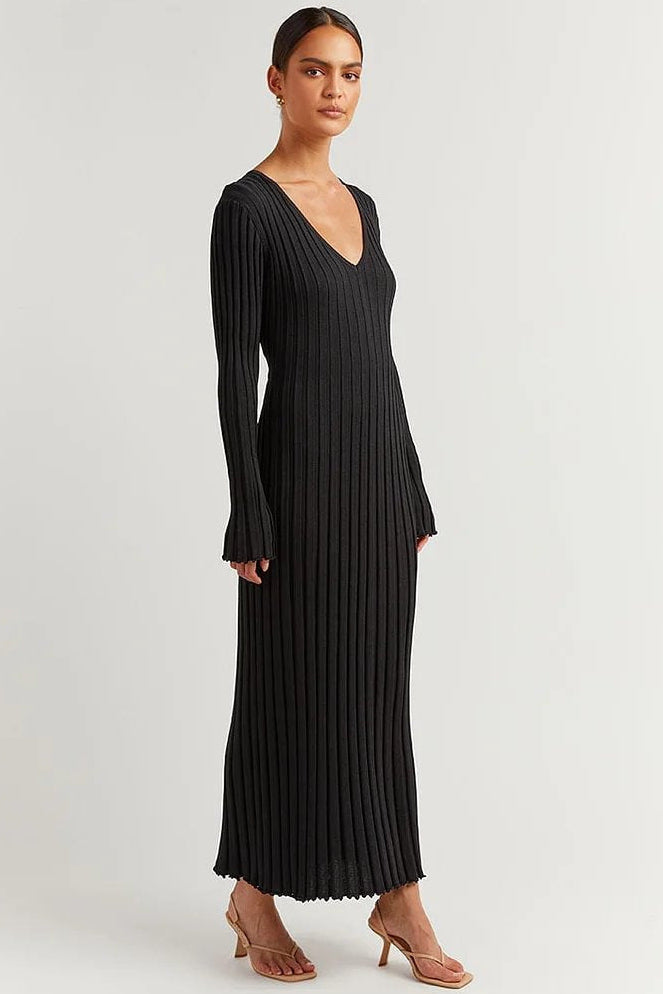 Women's Ribbed Knit Maxi Dress