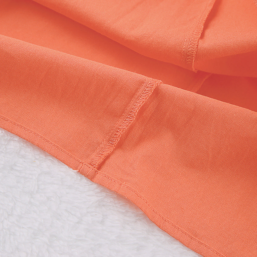 Women's Cotton Linen Lounge Set — Crop Top & Wide Leg Pants