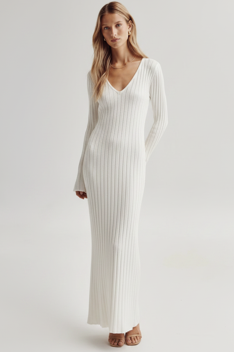 Women's Ribbed Knit Maxi Dress
