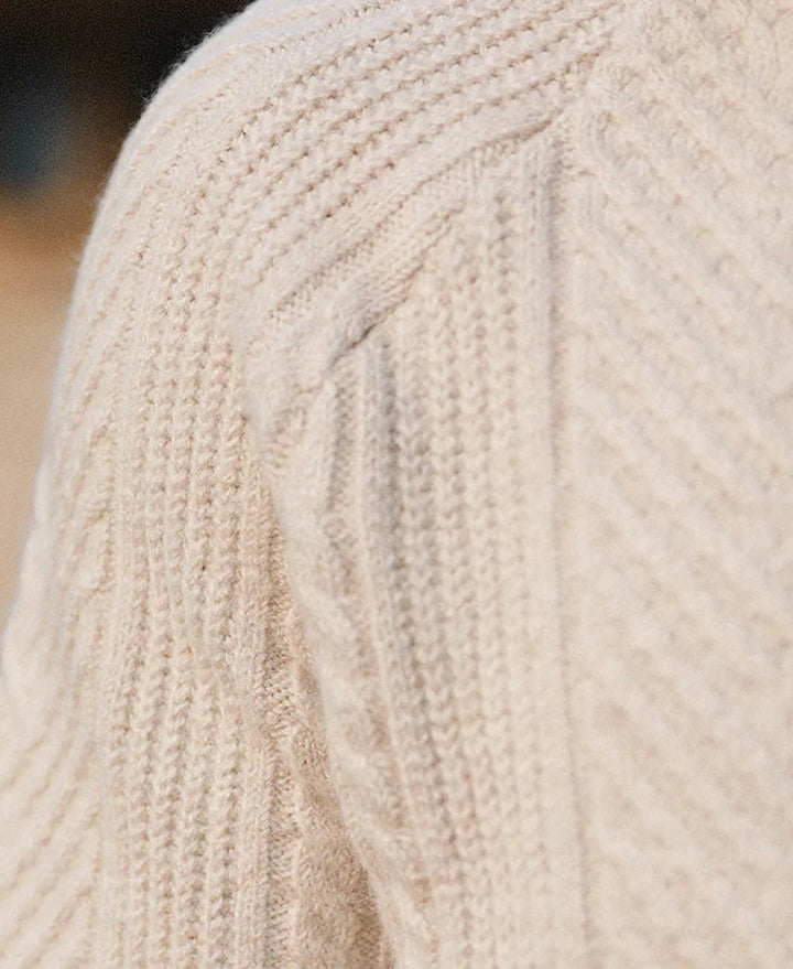 Cable Knit Long Sleeve Sweater for Men