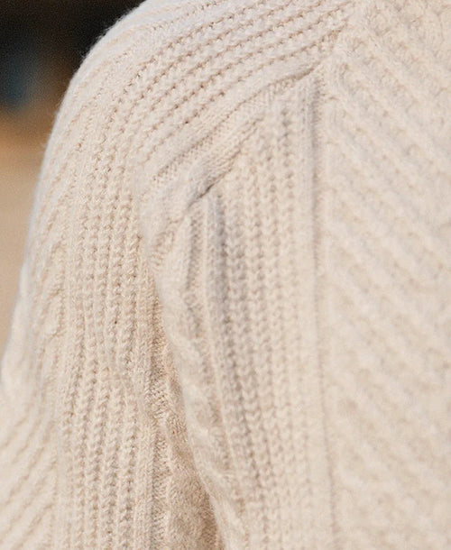 Cable Knit Long Sleeve Sweater for Men